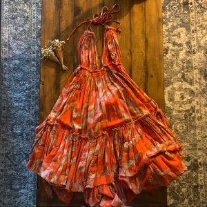 Halter Free People dress with open back